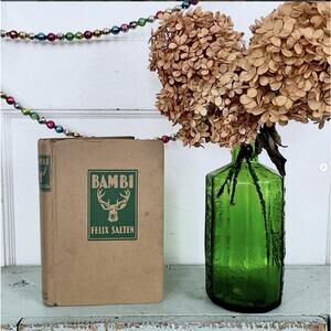 Vintage Shabby Bambi Hard Cover Book Felix Salten Illustrated Deer Reindeer 1929